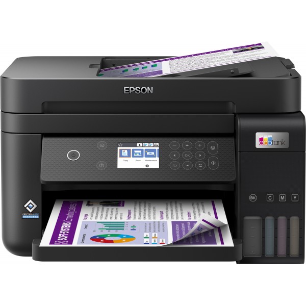 Epson EcoTank Impresora multifunción ET-3850 A4 con depósito de tinta, conexión Wi-Fi, Inyección de tinta, Impresión a color, 48