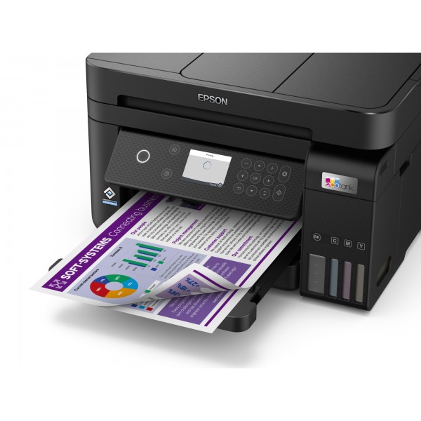 Epson EcoTank Impresora multifunción ET-3850 A4 con depósito de tinta, conexión Wi-Fi, Inyección de tinta, Impresión a color, 48