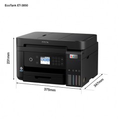 Epson EcoTank Impresora multifunción ET-3850 A4 con depósito de tinta, conexión Wi-Fi, Inyección de tinta, Impresión a color, 48