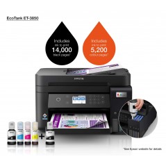 Epson EcoTank Impresora multifunción ET-3850 A4 con depósito de tinta, conexión Wi-Fi, Inyección de tinta, Impresión a color, 48