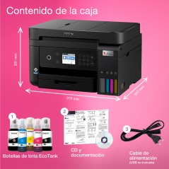 Epson EcoTank Impresora multifunción ET-3850 A4 con depósito de tinta, conexión Wi-Fi, Inyección de tinta, Impresión a color, 48