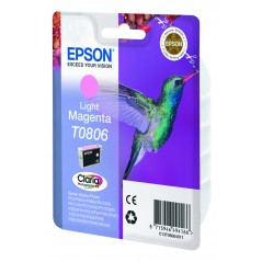 Epson Hummingbird Cartucho T0806 magenta claro (etiqueta RF), Magenta claro, Tinta a base de pigmentos, 1 pieza(s)