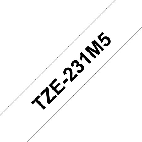 Pack de 5 rubans TZe231 12mm Noir sur f