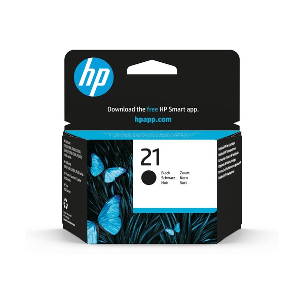 HP Cartucho de tinta original 21 negro, Rendimiento estándar, Negro, Tinta a base de pigmentos, 5 ml, 1 pieza(s), 190 páginas