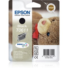 Epson Teddybear Cartucho T0611 negro (etiqueta RF), Negro, Tinta a base de pigmentos, 1 pieza(s)