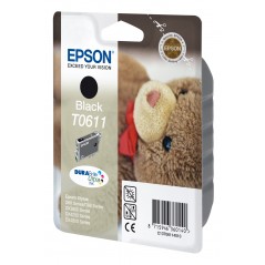 Epson Teddybear Cartucho T0611 negro (etiqueta RF), Negro, Tinta a base de pigmentos, 1 pieza(s)