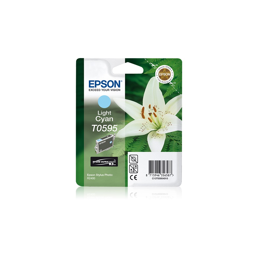 Epson Singlepack Light Cyan T0595 Ultra Chrome K3, Cian claro, Tinta a base de pigmentos, 1 pieza(s)