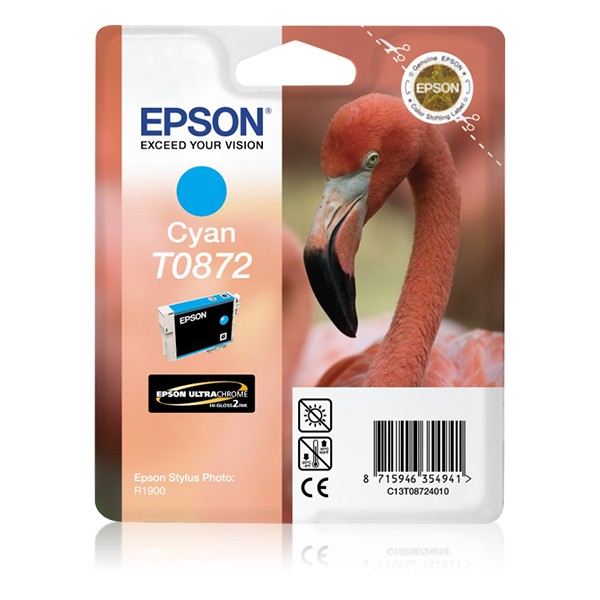 Epson Flamingo Cartucho T0872 cian (etiqueta RF), Cian, 1 pieza(s)