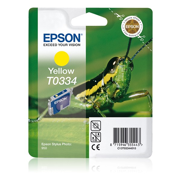 Epson Grasshopper Cartucho T0334 amarillo, Amarillo, Tinta a base de pigmentos, 17 ml, 1 pieza(s)