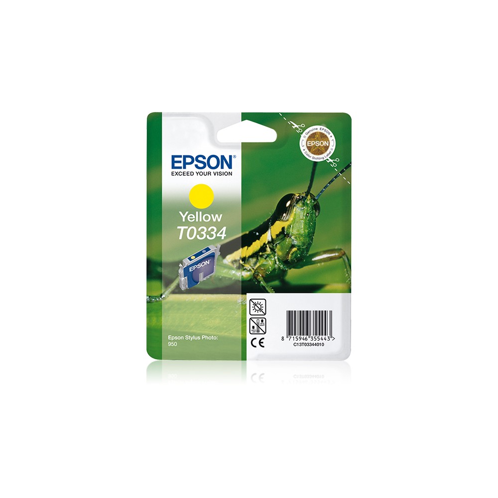 Epson Grasshopper Cartucho T0334 amarillo, Amarillo, Tinta a base de pigmentos, 17 ml, 1 pieza(s)