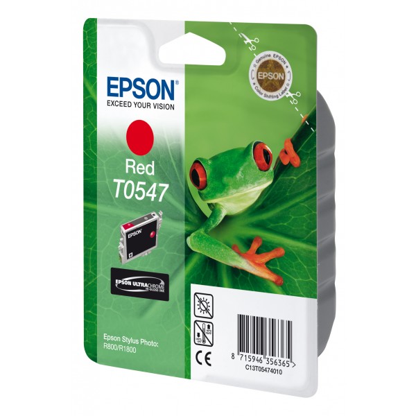 Epson Cartucho T0547 rojo, Rojo, Tinta a base de pigmentos, 13 ml, 1 pieza(s)