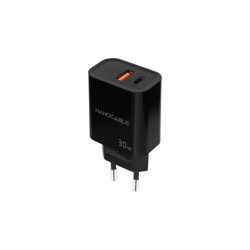 Nanocable Cargador USB-C/PD + USB-A/QC 30W, Negro | APLIUM