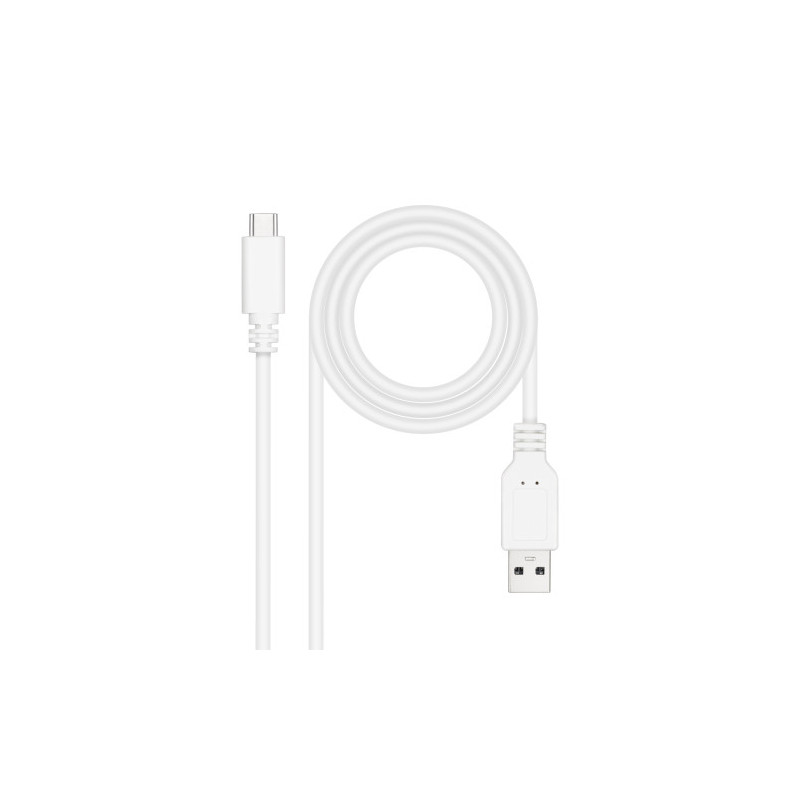 Nanocable Cable USB 2.0 3A, tipo USB-C/M-A/M, Blanco, 0.5 m | APLIUM