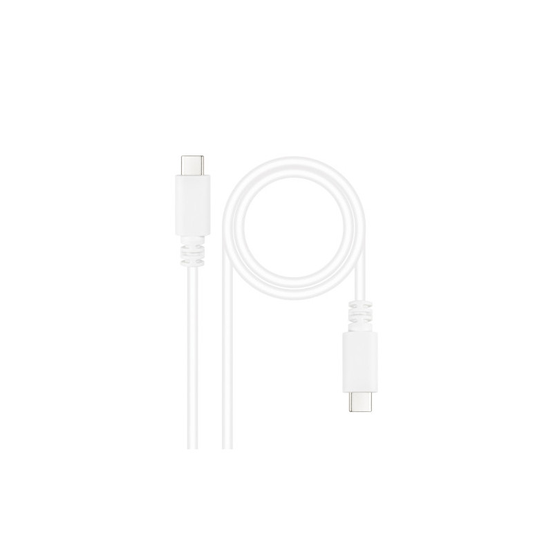 Nanocable Cable USB 2.0 3A, tipo USB-C/M-USB-C/M, Blanco, 1 | APLIUM