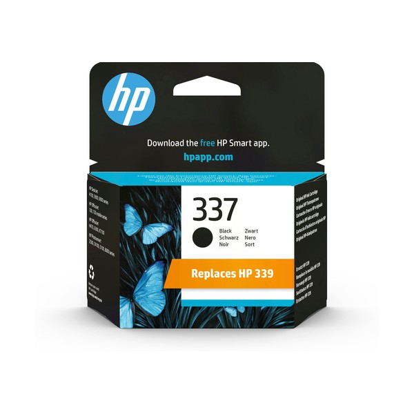 HP Cartucho de tinta original 337 negro, Rendimiento estándar, Negro, Tinta a base de pigmentos, 1 pieza(s), 420 páginas