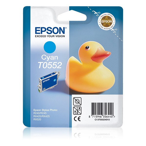 Epson Duck Cartucho T0552 cian (etiqueta RF), Cian, 1 pieza(s)