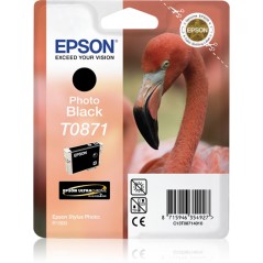 Epson Flamingo Cartucho T0871 negro foto (etiqueta RF), Foto negro, Tinta a base de colorante, 1 pieza(s)