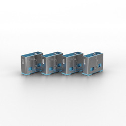 USB Port Blocker 4P Blue w/Key | APLIUM
