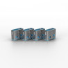 USB Port Blocker 4P Blue w/Key | APLIUM