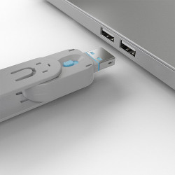 USB Port Blocker 4P Blue w/Key | APLIUM