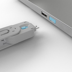 USB Port Blocker 4P Blue w/Key | APLIUM
