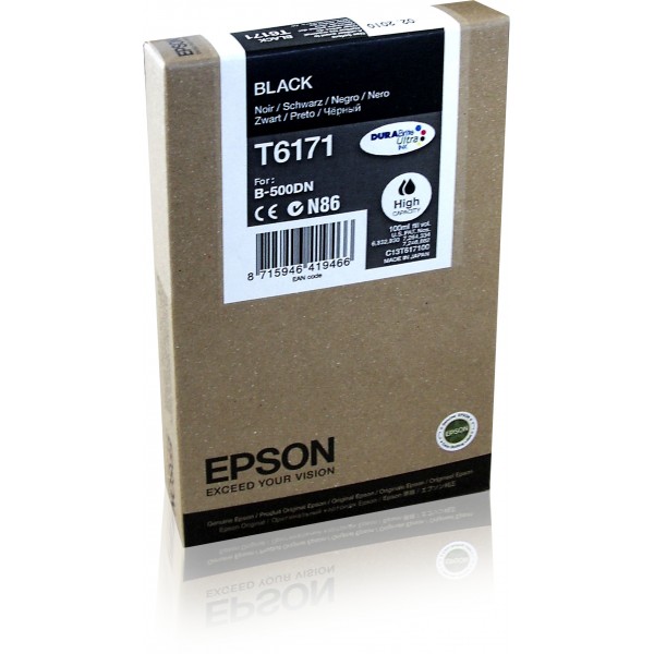 Epson Cartucho T617 negro alta capacidad 4k, Alto rendimiento (XL), Negro, Tinta a base de pigmentos, 100 ml, 1 pieza(s)