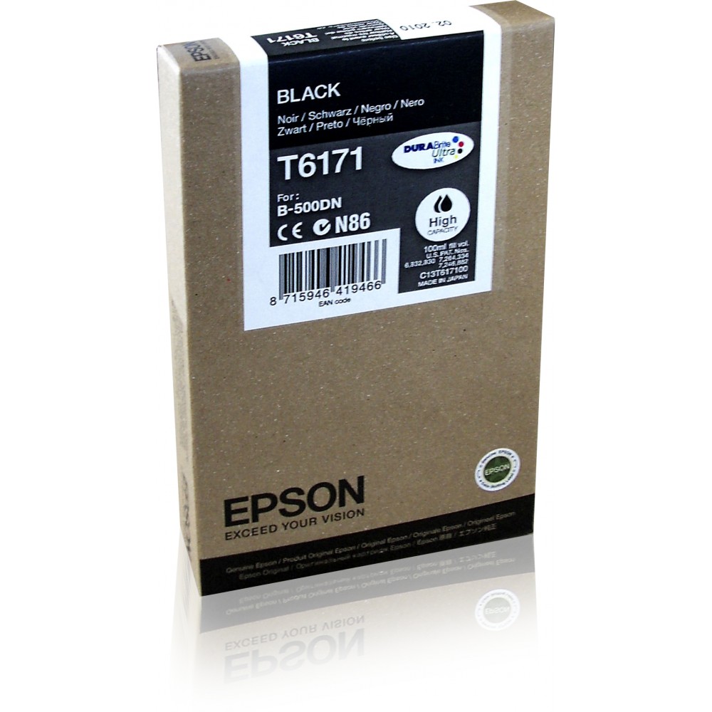 Epson Cartucho T617 negro alta capacidad 4k, Alto rendimiento (XL), Negro, Tinta a base de pigmentos, 100 ml, 1 pieza(s)