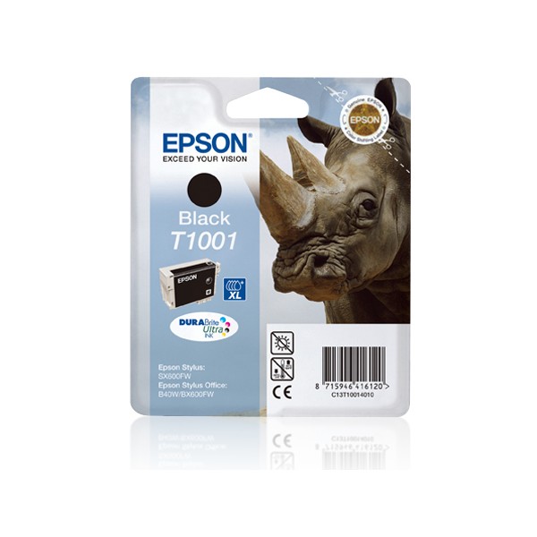 Epson Rhino Cartucho T1001 negro (etiqueta RF), Negro, Tinta a base de pigmentos, 1 pieza(s)