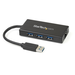 Portable USB 3.0 Hub w/Gigabit Ethernet