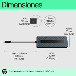 HP - Universal USB-C Multiport Hub - Ref. 50H55AA | APLIUM