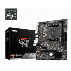 MSI A520M-A PRO placa base AMD A520 Zócalo AM4 micro ATX | APLIUM