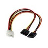 12" LP4 to 2x SATA Power Y Cable Adapter
