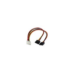 12" LP4 to 2x SATA Power Y Cable Adapter
