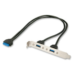 Lindy 33096 - PC Back Plate, USB 3.0, 2 Port | APLIUM