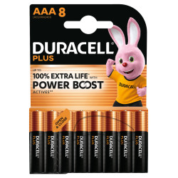 Pack de 8 Pilas AAA Duracell Plus Power Boost DPBLR3B8/ 1.5V | APLIUM