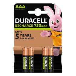 Pack de 4 Pilas AAA Duracell HR3-B/ 1.2V/ Recargables | APLIUM