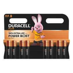 MN1500B8 - Pack de 8 Pilas AA Duracell Plus Power Boost | APLIUM