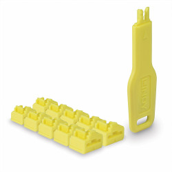 Lindy 47900 - RJ45 Port Locks Yellow, 10x + | APLIUM