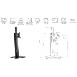 ESTUFF GLB226004 - Ergonomic Monitor Desk Stand | APLIUM