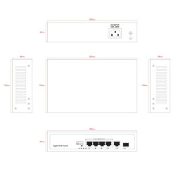 ERNITEC ELECTRA-U04-1GB-60W - 6-Port Gigabit PoE Switch | APLIUM