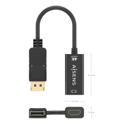 Conversor Displayport A HDMI DP/M A HDMI/H 4K60HZ Negro 15CM | APLIUM