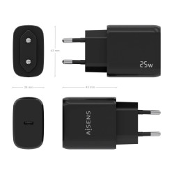 Cargador de Pared Aisens A110-0757/ 1xUSB Tipo-C/ 25W | APLIUM