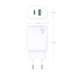 Cargador de Pared GaN Aisens A110-0909/ 1xUSB Tipo-C/ 1xUSB/ | APLIUM