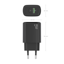 Cargador de Pared GaN Aisens A110-0910/ 1xUSB Tipo-C/ 1xUSB/ | APLIUM