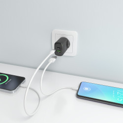 Cargador de Pared GaN Aisens A110-0910/ 1xUSB Tipo-C/ 1xUSB/ | APLIUM