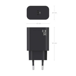 Cargador de Pared GaN Aisens A110-0941/ 1xUSB Tipo-C/ 30W/ N | APLIUM