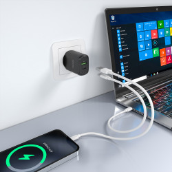 AISENS - Cargador Gan 30W Usb-c PD3.0 QC4.0 Usb-a QC3.0 | APLIUM