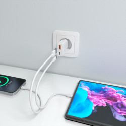 Cargador Gan Ultra Delgado 30W 1XUSB-C PD3.0 QC4.0 1XUSB QC3 | APLIUM