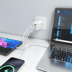 Cargador de Pared GaN Aisens ASCH-100W3P051-W/ 2xUSB Tipo-C/ | APLIUM