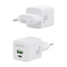 Charger Gan 20W 1XUSB-C PD3.0 QC4.0 1XUSB-A QC3.0 White | APLIUM